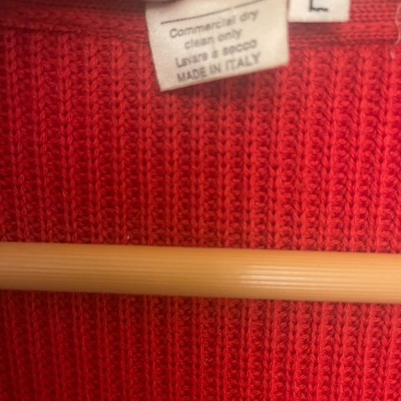 Vintage 1980’s Salvatore Ferragamo Red Wool Long Cardigan Sweater in a … - Picture 5 of 7